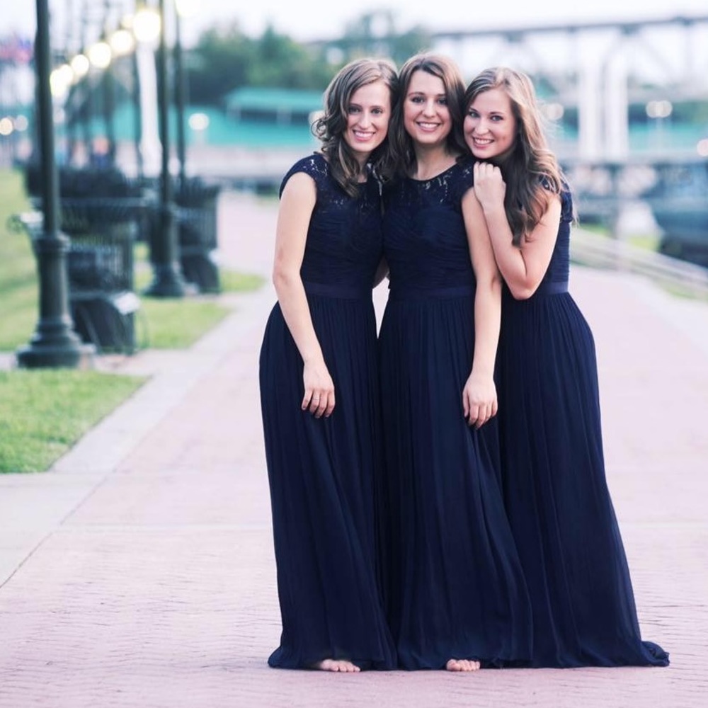 Boden Navy Illusion Lace Maxi Dress